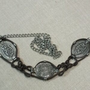 Chico's Silver Medallion Body Belly Chain Belt One Size concho boho